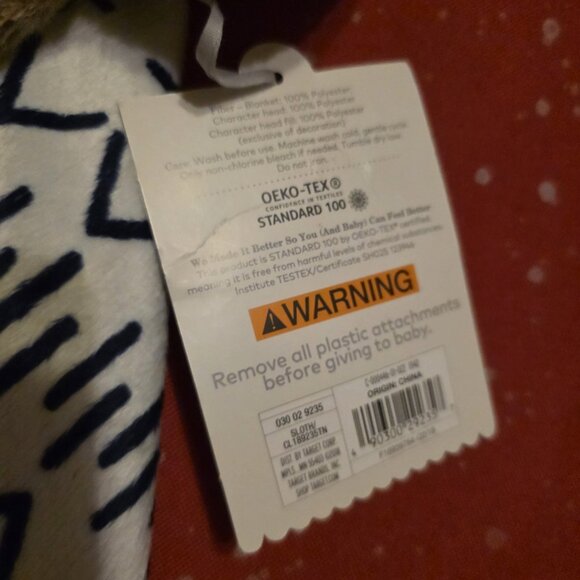 Cloud Island Sloth Security Blanket Lovey Navy Blue Satin Trim Lovie Baby Plush - Picture 3 of 11